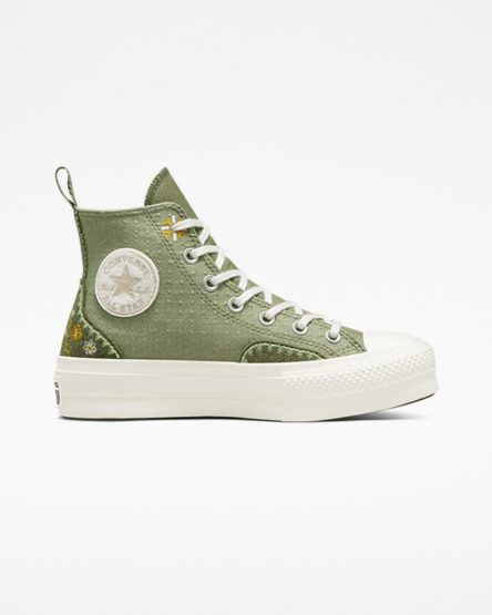 Sapatos Plataforma Converse Chuck Taylor All Star Lift Autumn Embroidery Cano Alto Feminino Luz | PT K03P5T7